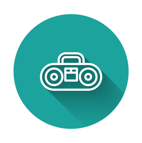 白线家庭立体声与两个扬声器图标图片下载