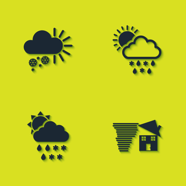 集多云有雪，龙卷风，漩涡，雨，太阳和图片下载