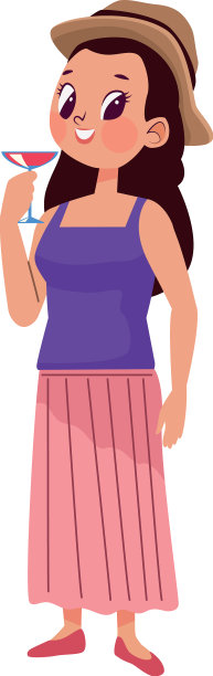 女游客喝鸡尾酒图片下载