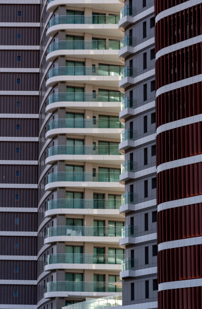 现代办公和住宅建筑细节。豪华建筑地产图片下载