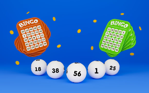 3d彩色彩票，白色彩票球和硬币在蓝色背景。宾果或彩票游戏。3d效果图。图片下载