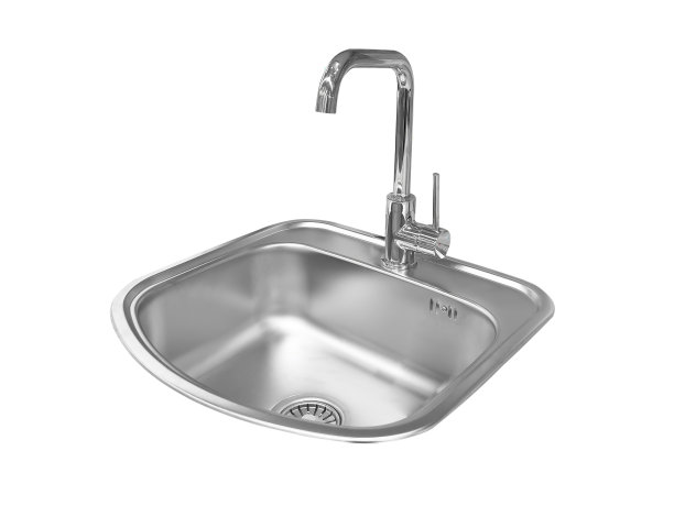 水龙头和水槽隔离在白色背景上。用于洗脸盆、厨房、浴室、淋浴的水龙头。图片下载