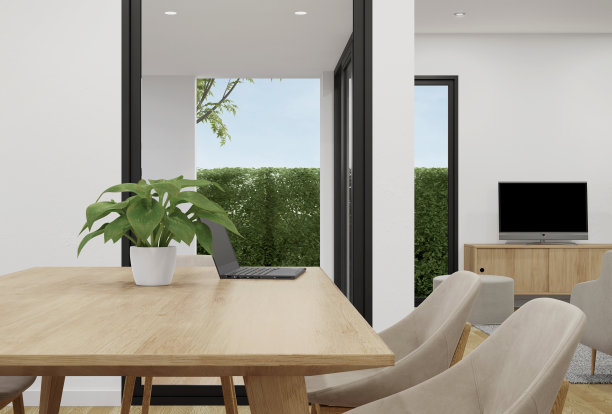 餐厅有木桌和椅子近距离观看。图片下载