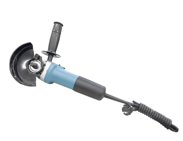 角磨床工具孤立在白色背景上。电动角磨床电动工具隔离。图片下载