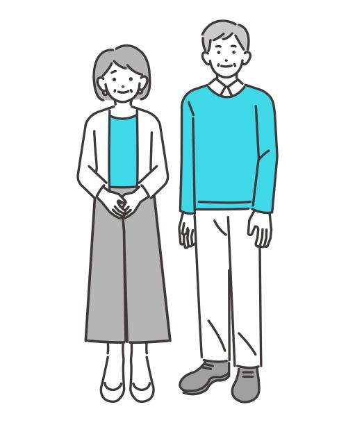 矢量插图材料的一个微笑的老夫妇/老人/老夫妇图片下载