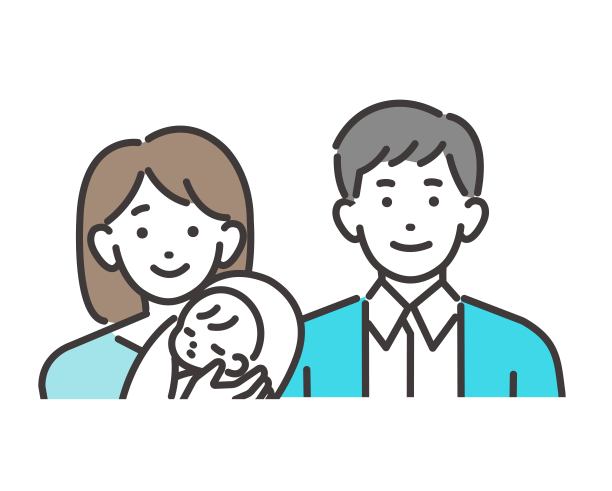 一对年轻夫妇抱着婴儿/育儿/育儿/支持的矢量插图材料图片下载