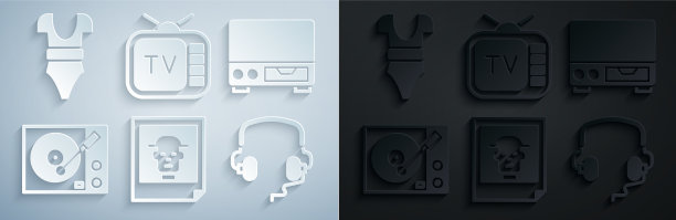 集照片老录像带播放机黑胶图片下载