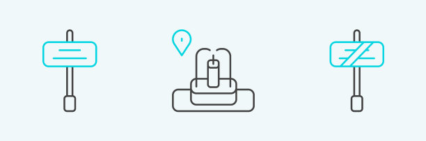 设置直线道路交通标志和位置图片下载