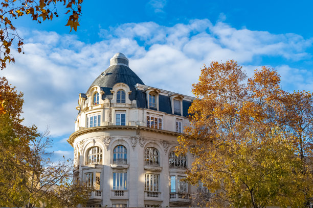 法国的尼姆，古老的门面图片下载