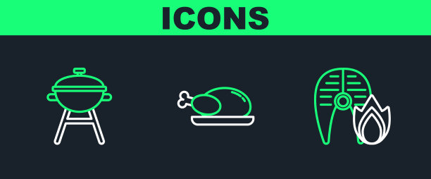 排上烤鱼排和火火图片下载