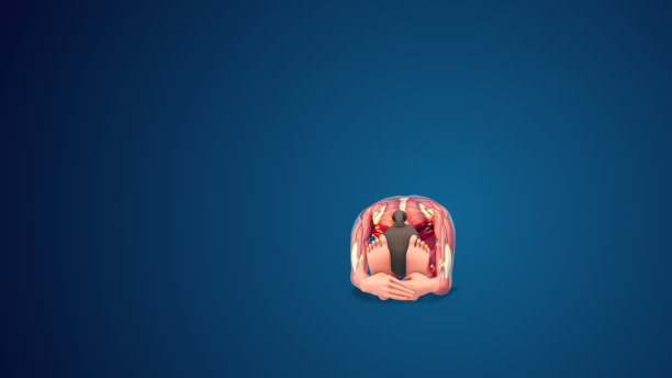 蓝色背景下的3D人体俯卧式或坐姿前屈瑜伽姿势图片下载