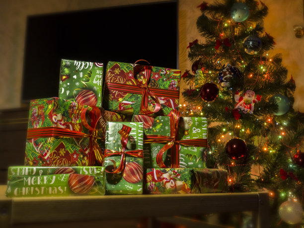 圣诞礼物和装饰，图片下载