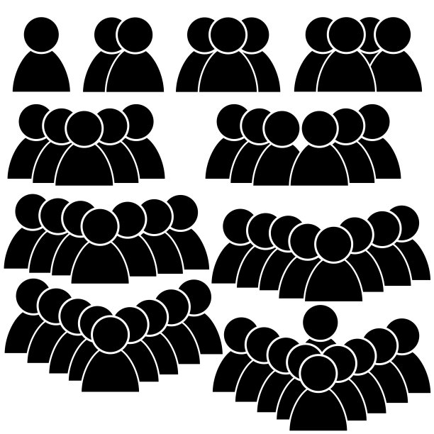 男性图标黑色扁平组集矢量隔离图片下载