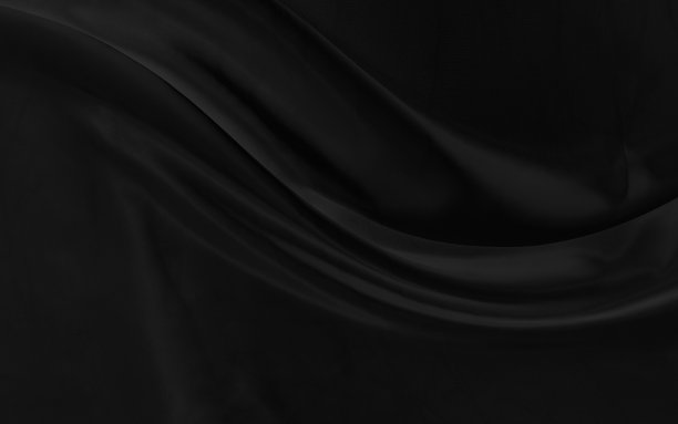 黑灰色缎面深色面料质地奢华闪亮，是抽象丝绸面料背景与图案柔和波浪模糊美丽。图片下载
