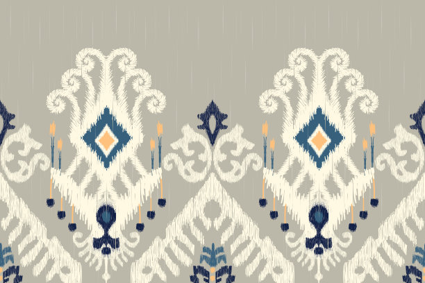 美丽的非洲伊卡特涡纹图案。图片下载