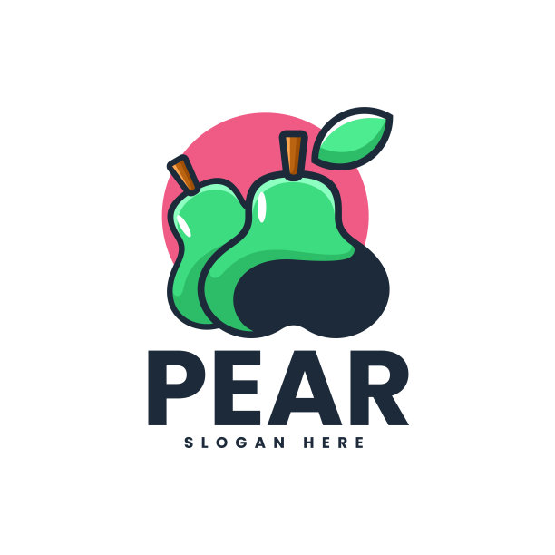 矢量插图梨简单吉祥物风格。图片下载