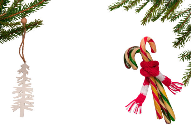 白色背景上孤立的圣诞符号图片下载