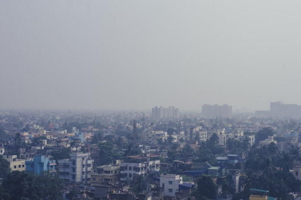 加尔各答的欢乐城市天际线。印度城市景观。建筑商务旅游旅游中心城市。加尔各答，西孟加拉邦，印度，南亚太平洋图片下载