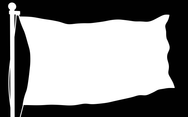 旗杆上的旗帜剪影图片下载