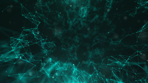 低聚三角移动技术的未来感。网络数字点和线连接插图背景。图片下载