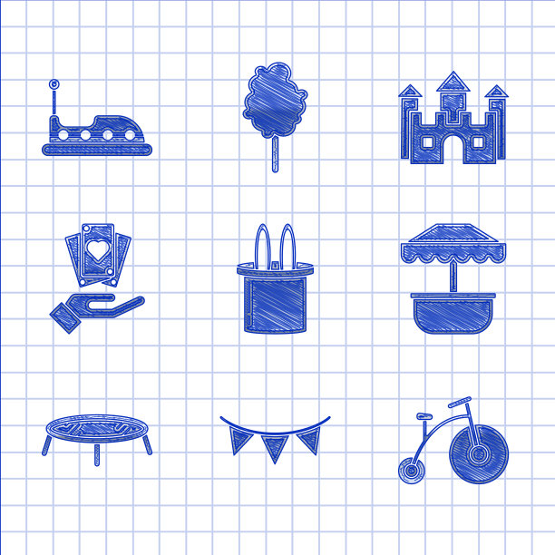 套魔术师帽子和兔子耳朵老式自行车图片下载