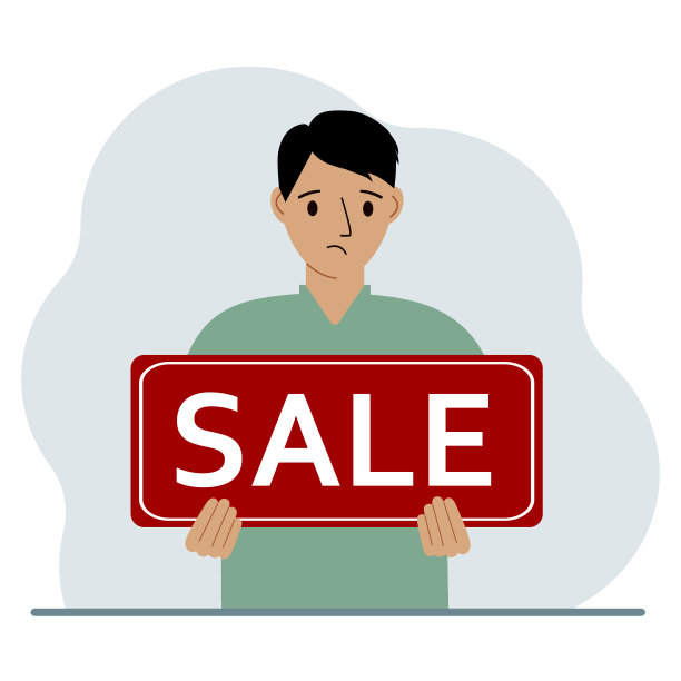 一个男人手里拿着一个大牌子，上面写着SALE。图片下载