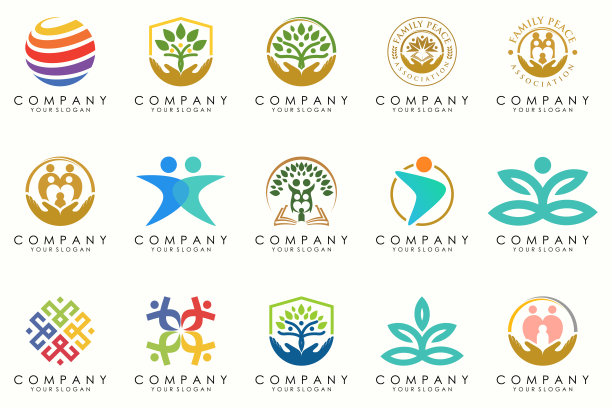 人，社区，团队，创意中心，社会连接标志图标集合。图片下载