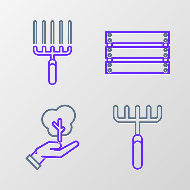 套线花园耙树在手中的图片下载