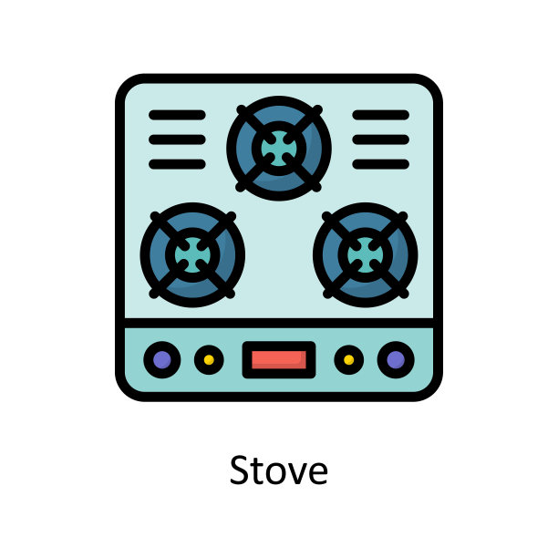 炉子矢量填充轮廓图标设计插图。清洁标志在白色背景EPS 10文件图片下载