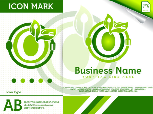 首字母o用餐厅标志设计矢量模板图片下载