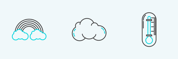 设置线温度计彩虹与云和图片下载