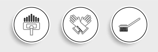 设置线马桶刷，吸尘器和橡胶图片下载