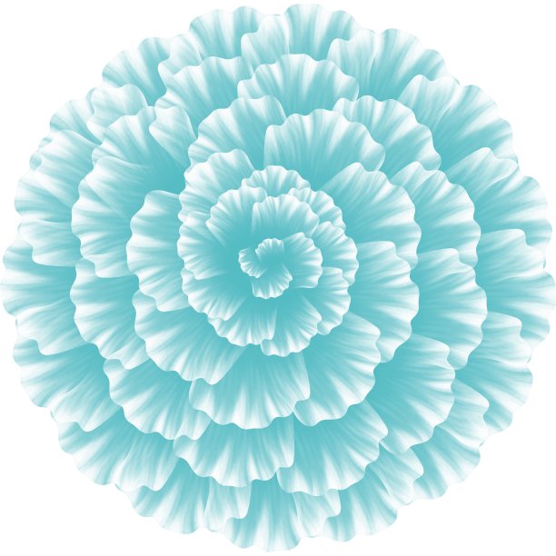 花多色，花顶视图，水彩花。图片下载