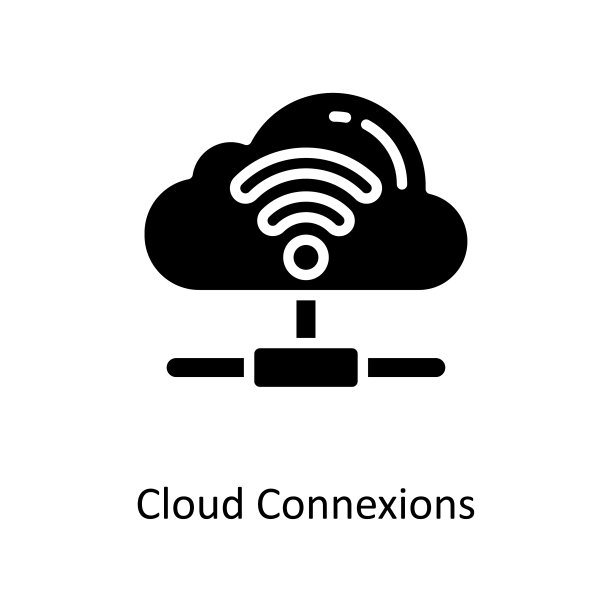 云连接矢量固体图标设计插图。云计算符号白底EPS 10文件图片下载