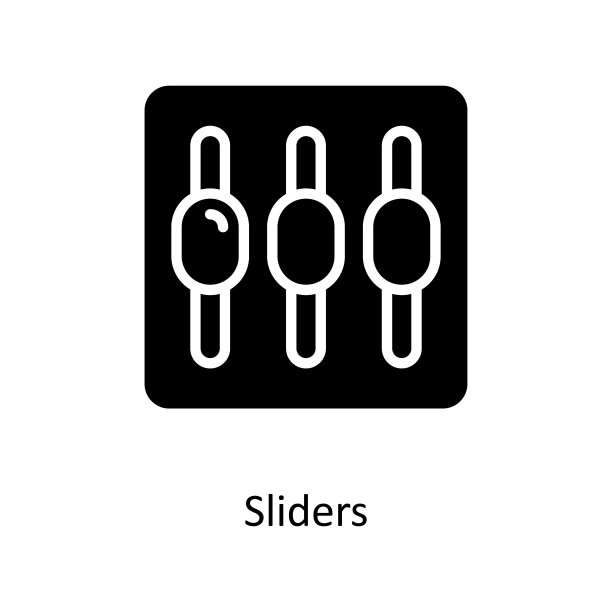 滑块矢量固体图标设计插图。云计算符号白底EPS 10文件图片下载