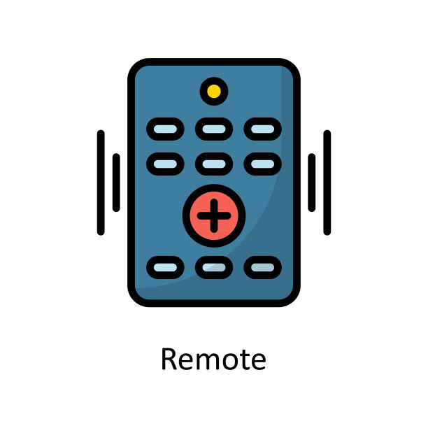远程矢量填充轮廓图标设计插图。清洁标志在白色背景EPS 10文件图片下载