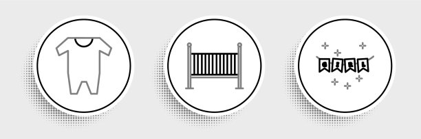 设置线嘉年华花环与旗帜婴儿服装图片下载