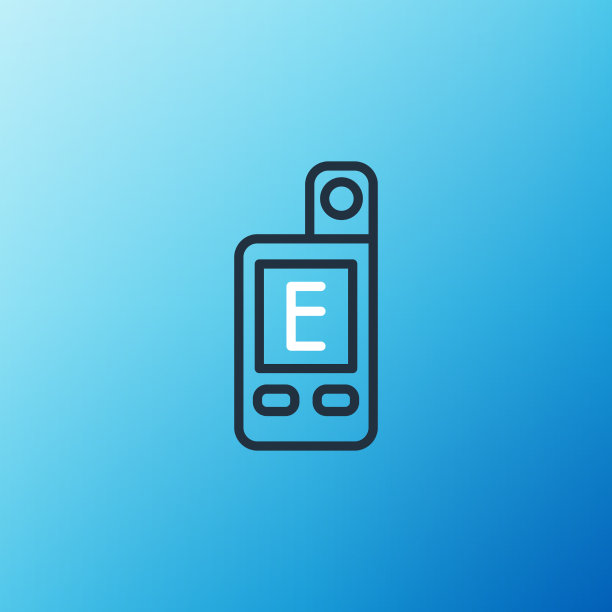 线光表图标隔离在蓝色背景上图片下载