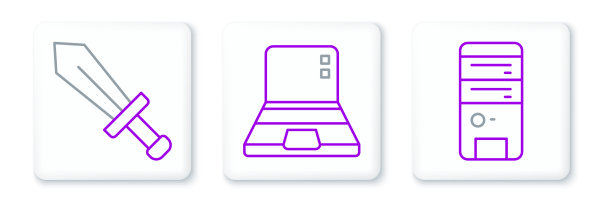 设置线电脑剑为游戏和笔记本电脑图标图片下载