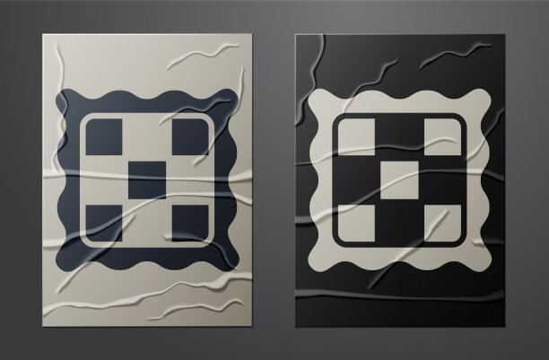 白色格子餐巾纸图标孤立上皱褶图片下载