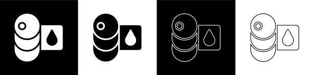 将桶油图标设置为黑白隔离图片下载