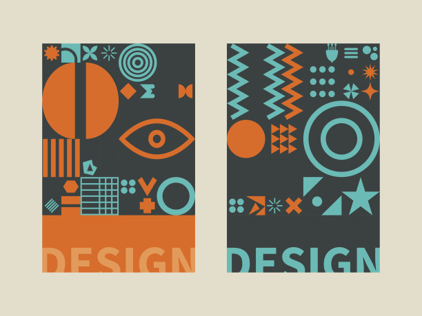 独特的封面小册子，海报在包豪斯风格图片下载