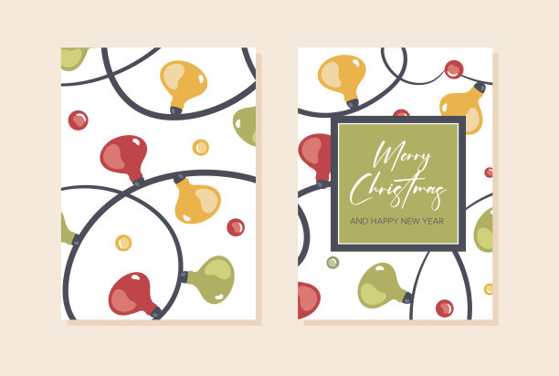 现代普遍艺术模板。公司节日贺卡和邀请。花环框架和背景设计。矢量插图。图片下载