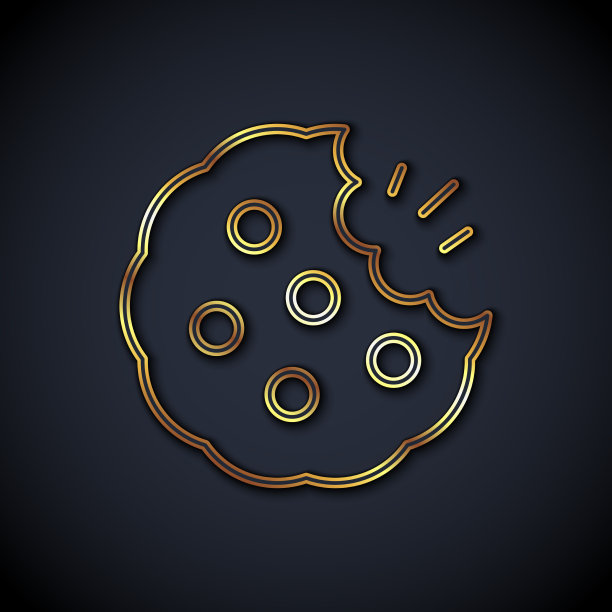 金线饼干或饼干与巧克力图标图片下载