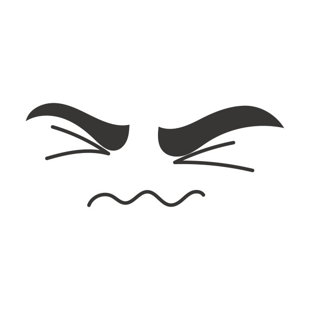 表情紧张和恐惧的卡通面部矢量插画。可爱的，有趣的，生气的，快乐的，微笑的有眼睛和嘴的漫画脸图片下载