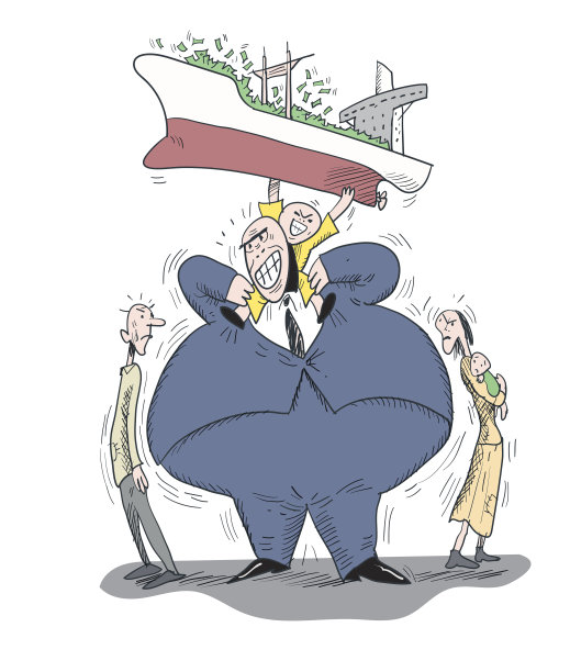 富人的肚子压迫穷人图片下载