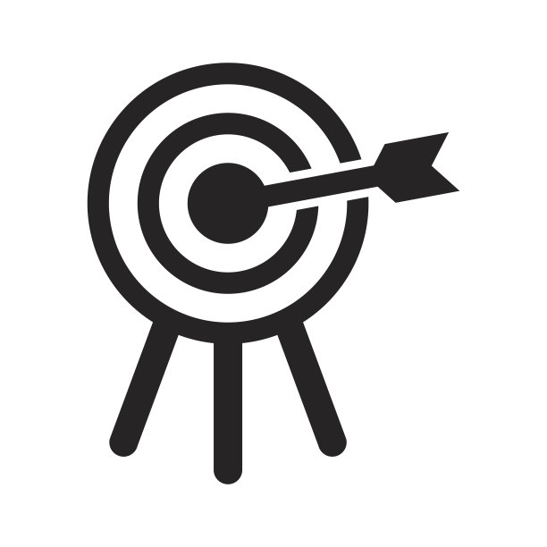 目标图标矢量设计模板在白色背景图片下载