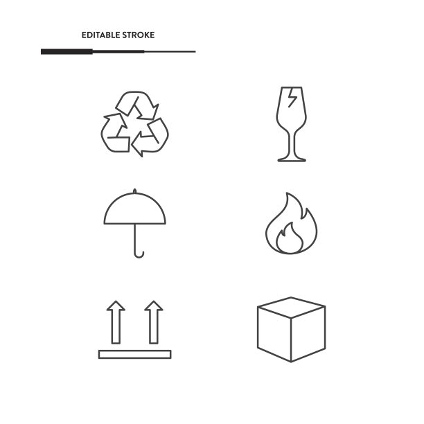 易碎图标集矢量设计。图片下载