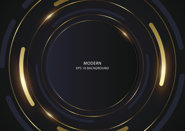 豪华的抽象圆形背景与金色线条图片下载