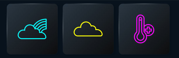 集线彩虹与云气象图片下载